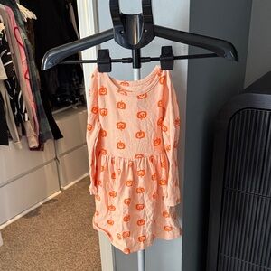 Toddler Pumpkin Print Long Sleeve Dress